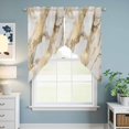 thumbnail image 6 of Swag Curtains Valances for Windows, White and Gold Marble Texture Short Kitchen Window Curtains Over Sink, Abstract Lines Cafe Curtains Panel Set Of 2,Rod Pocket, 45 Inches Length, 6 of 9