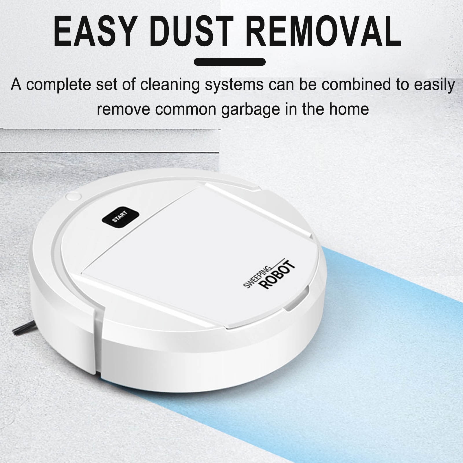 Robot Vacuum Cleaner,3 in 1 Sweeping Robot,One-Touch Start,Slim Quiet,Integral Memorys Multiple Cleaning Modes Vacuum Great for Pet Hairs and Hard Floors(8.9x2.4inch)