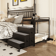 thumbnail image 5 of BOSSIN Pet Window Perch with Stairs,  3 Drawers Large Pet Bunk Bed for Dogs and Cats, 5 of 7