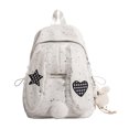 thumbnail image 2 of Bunny Ear Backpack for Students, Cute Star Print Lace Student Bookbag, Lightweight Casual Daypack for Travel Daily Use, 2 of 4