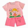 thumbnail image 2 of Toddler Girl Boy 2 Piece Cute Print Short Sleeve T-Shirt and Shorts Set Round Neck Tee Elastic Waist Outfits Kaprioy Toddler Girl Clothes 6 9 18 24 Months 2T 3T 4T 5T 6T, 2 of 4