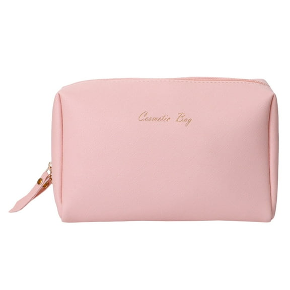 HAKIDZEL Multipurpose Makeup Bag 1Pack Pink Pu Waterproof For Travel Cosmetics And Skin Care