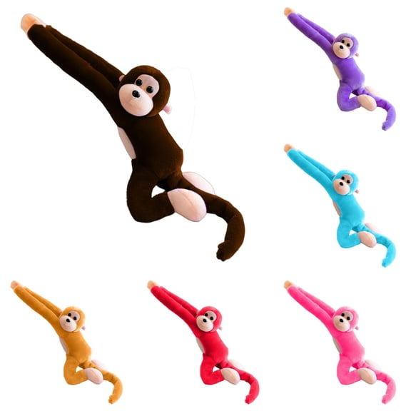 Cute Long Arm Monkey Plush Toy with Sound Stuffed Animal Hanging Decor for Kids Gift and Nursery