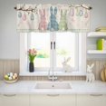 thumbnail image 5 of Valances for Windows Easter Colorful Bunny on Vintage Linen Rod Pocket Short Curtain for Bathroom Living Room Bedroom Egg on Branches 1 Panel 54x18in, 5 of 9
