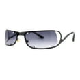 thumbnail image 2 of Unique Euro 90s Off Set Rimless Narrow Rectangle Sunglasses Gunmetal Smoke, 2 of 4