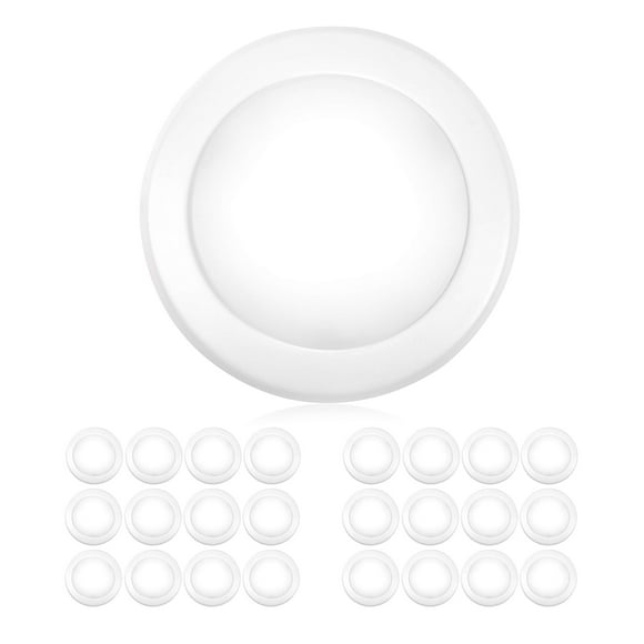 PARMIDA (24 Pack) 5/6 Inch Dimmable LED Disk Light Surface Flush Mount 15W, UL Listed, Recessed Retrofit Ceiling Lights, Energy Star, Installs into Junction Box Or Recessed Can, 1050lm - 4