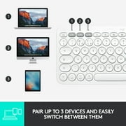 Logitech K380 Backlit Keys Mini Bluetooth Standard Keyboard, off White, 1 Pack