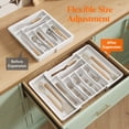 thumbnail image 5 of Silverware Drawer Organizer, Expandable Utensil Organizer for Kitchen Drawers, Adjustable Cutlery and Flatware Tray, Plastic Spoons Forks Knives Holder Storage Dividers, Large, White, 5 of 7