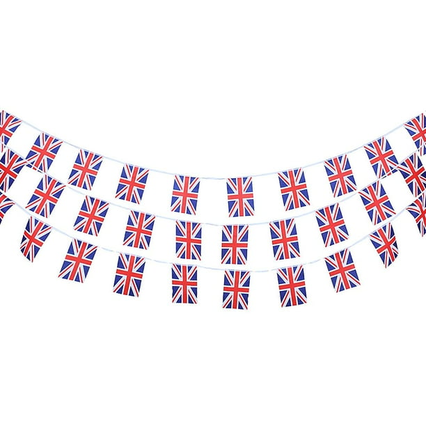 Banderines de poliéster de 10 m con bandera de la Unión Británica para decoración de exteriores