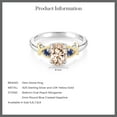 thumbnail image 5 of Gem Stone King 925 Silver and 10K Yellow Gold Peach Morganite and Blue Created Sapphire Ring for Women (1.09 Ct tw, Gemstone Birthstone, Size 7), 5 of 6