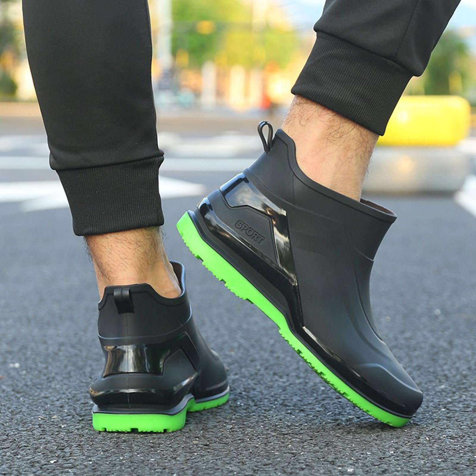 AUXDIQ Rain Boots Men Short Ankle Waterproof Rain Shoes Outdoor Garden Shoes