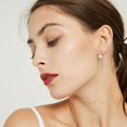 thumbnail image 7 of YYKihy Cute Cherry Flower Half Hoop Earrings For Women Cartilage 925 Sterling Silver Cubic Zirconia Chain Tassel Dangle Drop Earring Screw Back Ear Jacket Studs, 7 of 7
