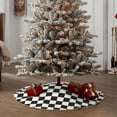 thumbnail image 6 of Bingfone Christmas Tree Skirt Mat Christmas Decoration Interior 36"-Black And White Checkerboard, 6 of 8