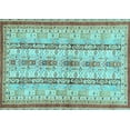 thumbnail image 1 of Ahgly Company Indoor Rectangle Abstract Light Blue Modern Area Rugs, 2' x 5', 1 of 4