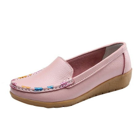 

Summer Savings Clearance! 2023 TUOBARR Flats Shoes for Womens Round Head Casual Flat Shoes Loafers Soft Bottom Casual Single Peas Shoes Pink