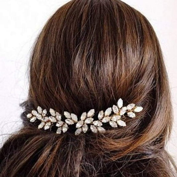 Bride Wedding Hair Vine Accessory Silver Rhinestone Hair Piece Bridal Headpiece for Women and Girls HV035