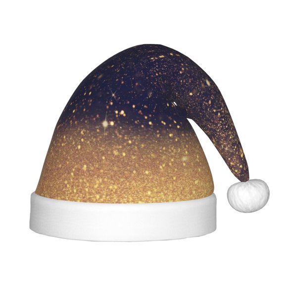 Balery Gold Black Glitter Pattern Santa Hat Christmas Hat Funny Christmas Hat Christmas Knitted Beanie Hat For Kids