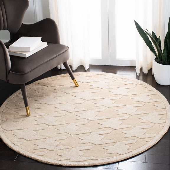 Safavieh Impressions Sylvanus Geometric Wool Area Rug, Creme, 5' x 5' Round