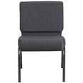 thumbnail image 6 of 4 Pk. HERCULES Series 21'' Wide Dark Gray Fabric Stacking Church Chair with 4'' Thick Seat - Silver Vein Frame, 6 of 9