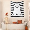 thumbnail image 5 of Fiudx Ofertas relámpago del día Nueva manta tipo chal de franela para la siesta con diseño de fantasmas blancos y bonitos de Halloween, 5 of 5