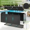 thumbnail image 4 of Outdoor Storage Box, 130GAL Waterproof Deck Box, Lockable Pool Patio Storage Indoor Toy Box, Outdoor Storage Bench for Porch, Max Load Weight 600LBS, 4 of 9