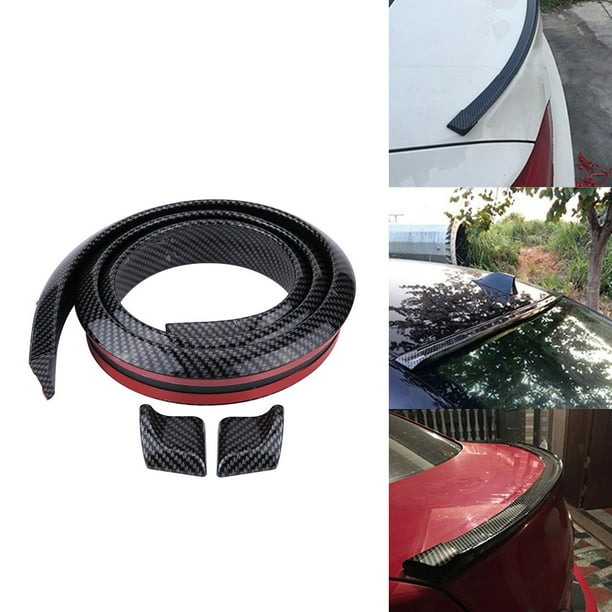 Rear Wing Lip Spoiler,1.5m/4.9ft Carbon Fiber Soft Rear Trunk Spoiler Rear Roof Trunk Spoiler