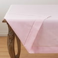 thumbnail image 3 of Fennco Styles Classic Hemstitched Border Solid Color Tablecloth 60" W x 60" L - Pink Square Table Cover for Dining Table, Banquets, Holidays, Weddings Décor, Special Events and Everyday Use, 3 of 5