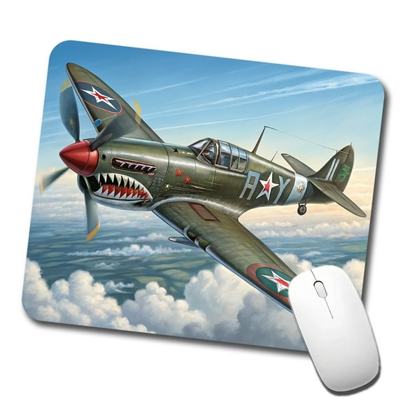Curtiss P-40 Warhawk WWII US Fighter Bomber Plane Mouse Pad Low Profile Gaming Mat