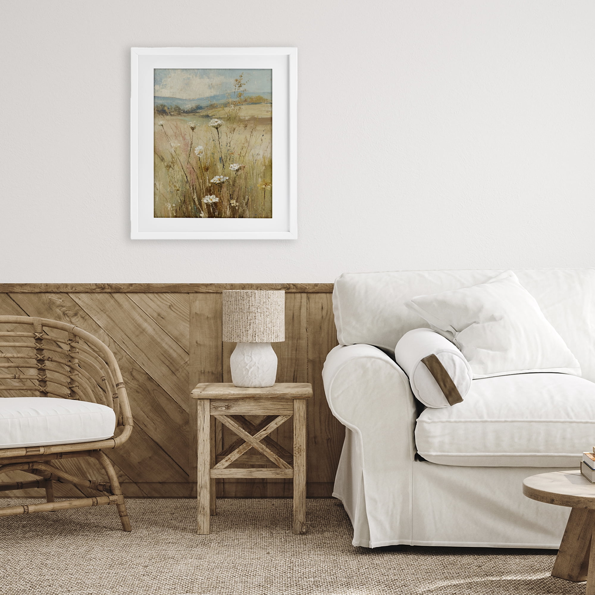 Stupell Industries Natural Lush Hillside Blooms White Framed Print Under Glass, design by Svetlana Aleynikova