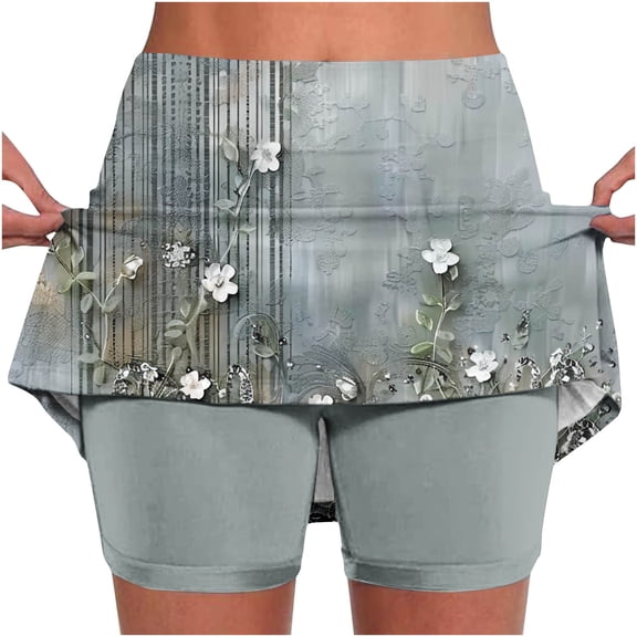 Njagoc3 Womens High - Waisted Rivet - Trimmed Denim Skort - Edgy Asymmetric for Summer Fashion Looks
