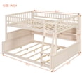 thumbnail image 2 of Harper & Bright Designs Full XL over Queen Size Bunk Bed with Storage Shelves and Pegboard, Space-Saving 2 Beds in 1 Detachable Bed Frame with LED Strip, Beige, 2 of 20