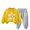 Yellow, variant on Zwiiyzr 2025 3-10Y Toddler Baby Boy Girl Clothes Warm Fleece Lined Flower Print Long Sleeve Sweatshirt Tops and Pants Winter Fall Clothing Set Blue