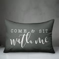 thumbnail image 2 of Creative Products Come & Sit With Me Bold Script Grey and White 14x20 Indoor / Outdoor Pillow, 2 of 2