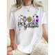 thumbnail image 1 of Casual Comfort) Women's Halloween-Themed "Pick Your Poison" Graphic Tee - Casual Crew Neck Short Sleeve T-Shirt with Spooky Potion Bottles & Bat Design, Comfortable Summer Top for Casual Attire, 1 of 6
