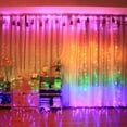 thumbnail image 4 of Labymos 10 X 9FT 280LEDs Rainbow Curtain String Lights Colorful Curtain Fairy Lights Christmas Decorative, 4 of 8