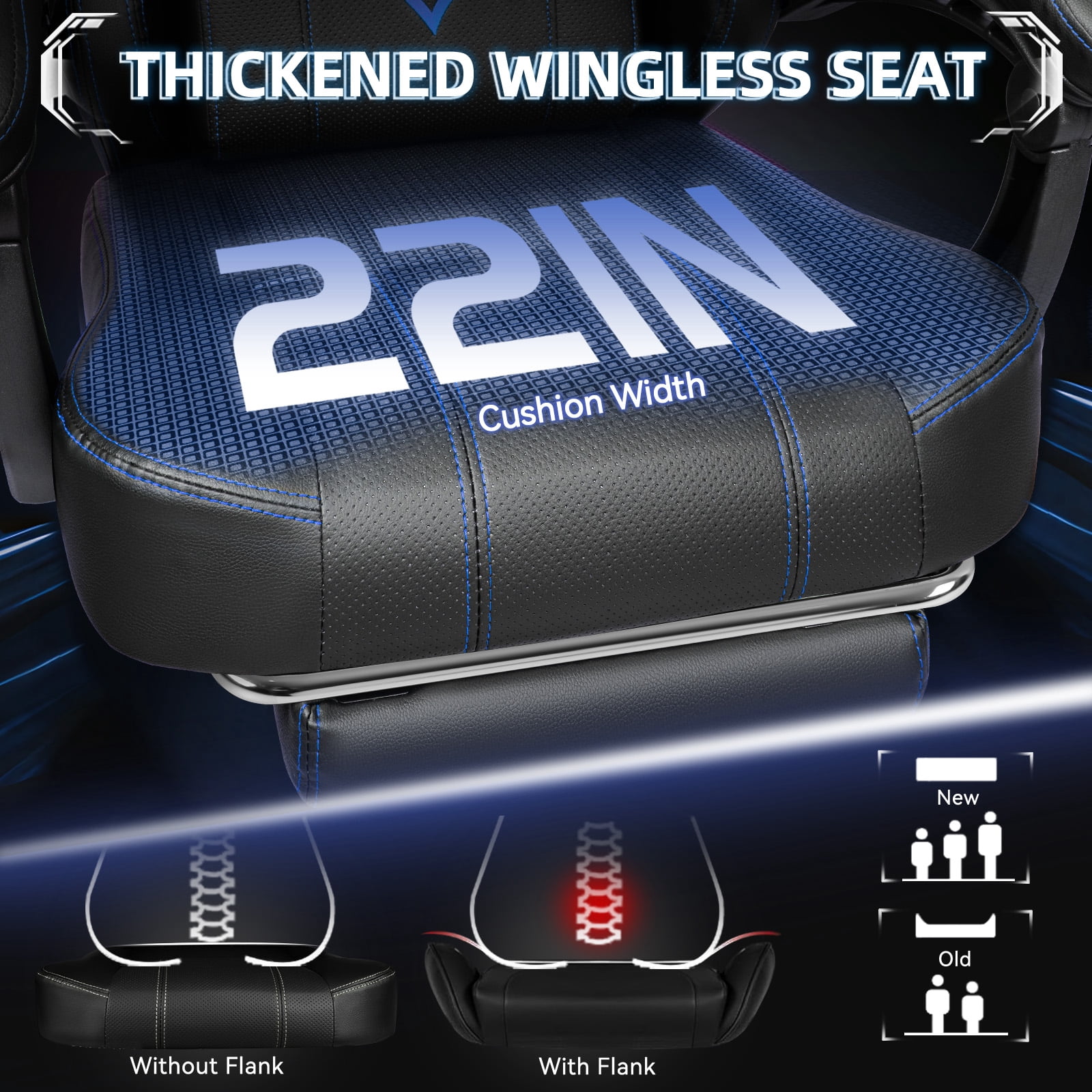 Waleaf Gaming Chair Ergonomic Office Chair with Footrest and Lumbar Support, Height Adjustable High Back Gamer Chair with Headrest for Adult