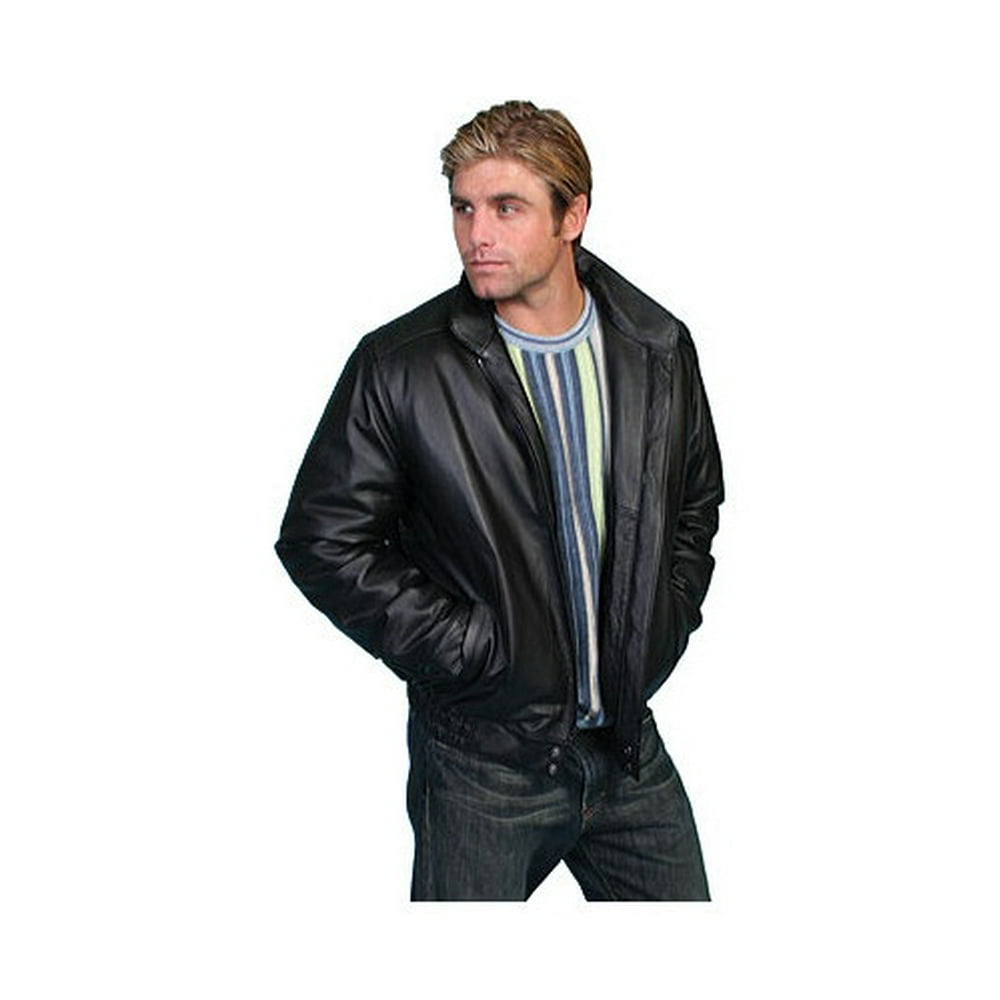 Scully Leather - Scully 977-406-42 Mens Leather Wear Jacket, Black Top ...