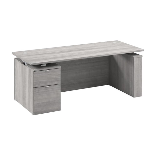 Scranton & Co Engineered Wood 72W Standing Desk with File Cabinet in Gray