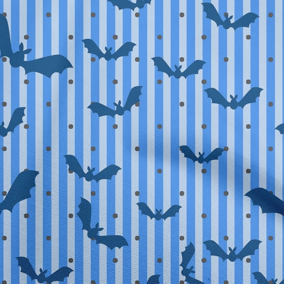 oneOone Cotton Flex Medium Blue Fabric Halloween Diy Clothing Quilting Fabric Print Fabric By Yard 40 Inch Wide