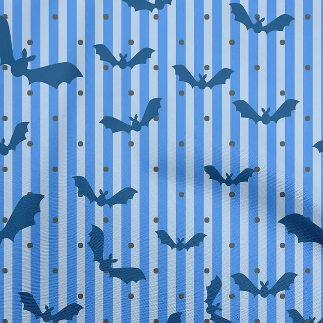 oneOone Viscose Chiffon Medium Blue Fabric Halloween Sewing Craft Projects Fabric Prints By Yard 42 Inch Wide