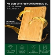 Royal Craft Wood Extra Large Bamboo Cutting Board – Wooden Butcher Block Chopping Board with Side Handles, Cutting Board for Kitchen Meal Prep (XL, 18 x 12)