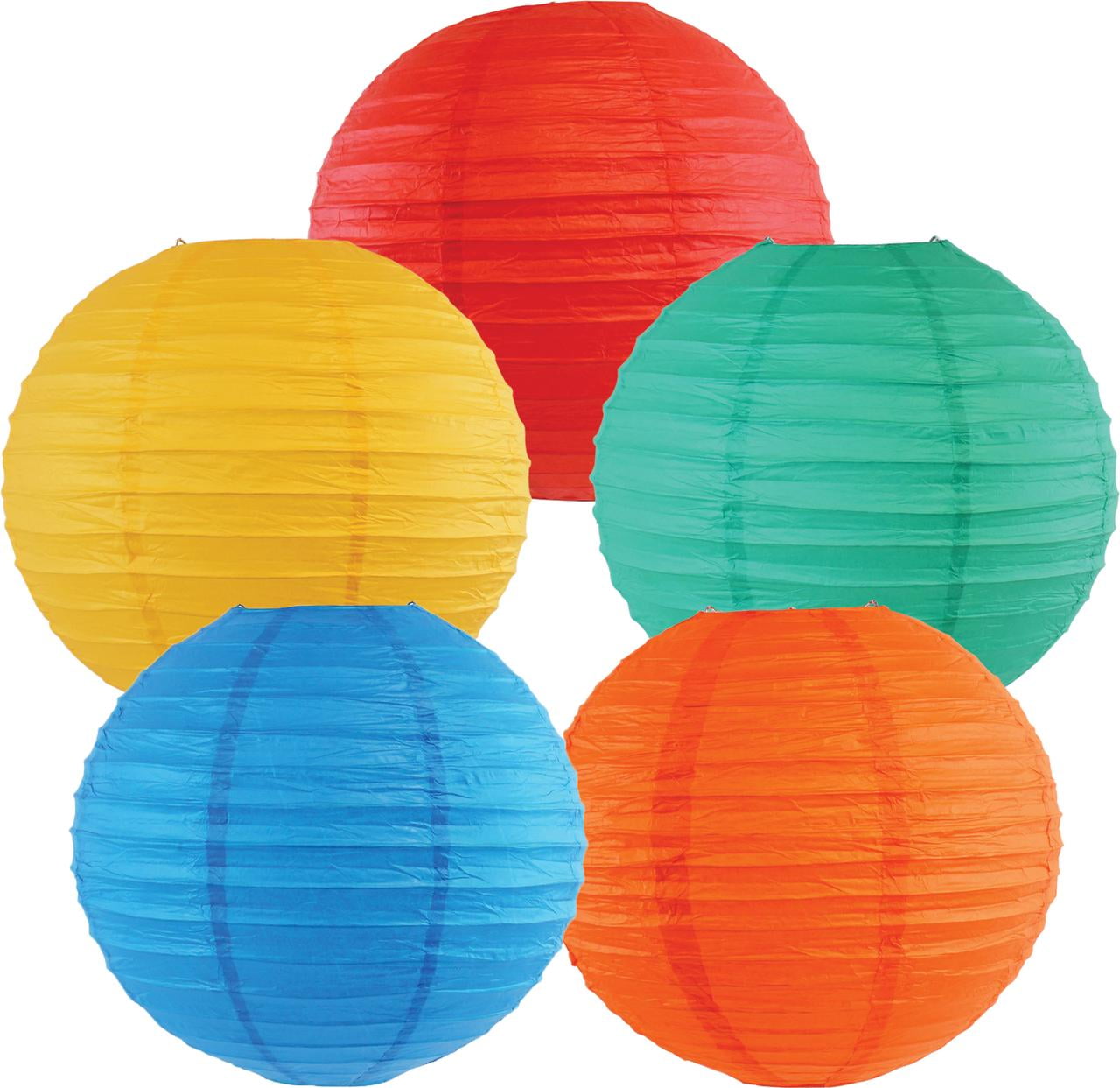 Just Artifacts 5pc Assorted MultiColor Paper Lanterns (10Inch