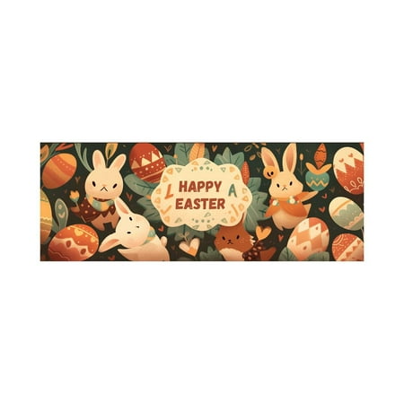 

WIQUOKETT Fall Decorations for Home Easter Table Flag Bunny Egg Table Decoration Tablecloth Household Insulated Table Mat Easter Table Decorations Fall Decor Indoor