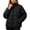 Black, variant on Women's Quilted Puffer Jacket Lightweight Zip Up Stand Collar Loose Fit Coat with Pockets for Fall Winter Daily Wear Casual