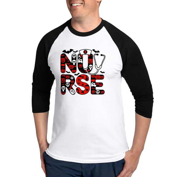 CafePress - Spooky Halloween Nurse - Cotton Baseball Jersey, 3/4 Raglan Sleeve Shirt