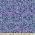 thumbnail image 2 of Ambesonne Spring Fabric by the Yard Upholstery, Peonies Monochrome Drawings, 1 Yard, Dark Ceil Blue Lavender, 2 of 5
