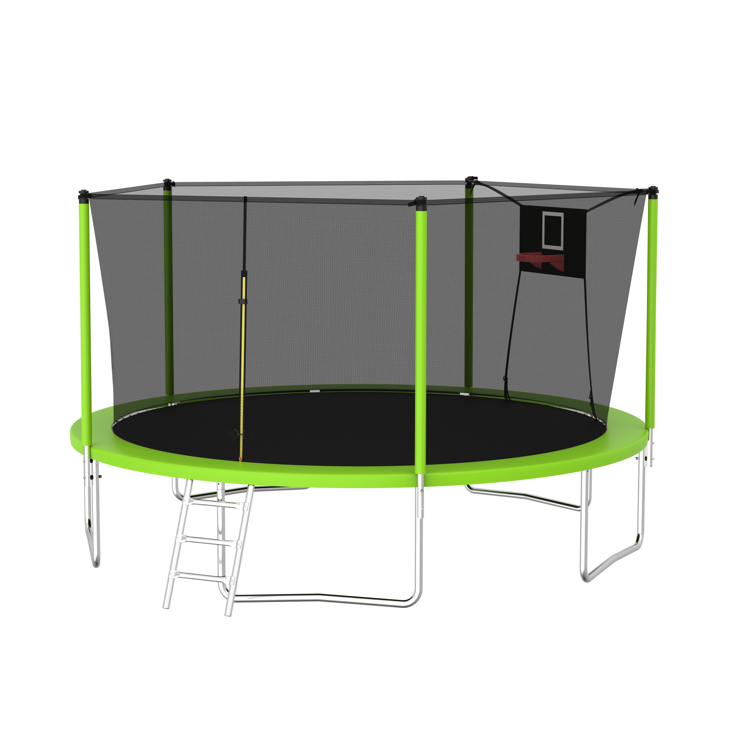 14FT Trampoline with Enclosure for Kids and Adults, SEGMART Upgraded Kids Recreational Outdoor Trampoline with Basketball Hoop, Ladder, Heavy Duty Round Backyard Trampoline for Indoor Outdoor