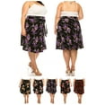 thumbnail image 6 of Women's Plus Size Casual Floral Print A Line Waist Bow Tie Belted Knee Length Midi Skirt, 6 of 6