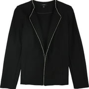 Alfani Womens Beaded Edge Blazer Jacket, Black, Petite, 12P