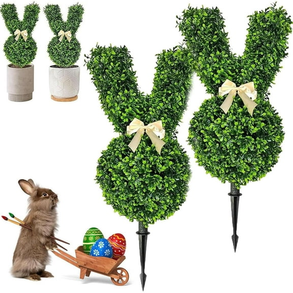 Hot!!! Bunny Topiary, Topiary Bunnies Outdoor, Topiary Bunny, Bunny Shaped Topiary, Artificial Topiary Bunnies for Porch, Topiary Bunny Outdoor, Easter Bunny Topiary
